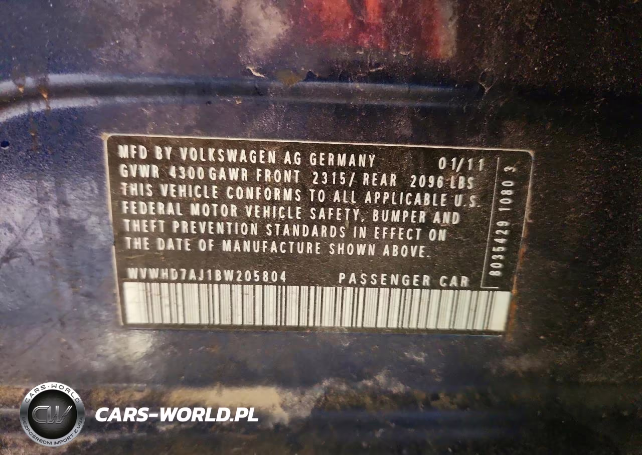 2011 Volkswagen Gti VIN:WVWHD7AJ1BW205804 - 12