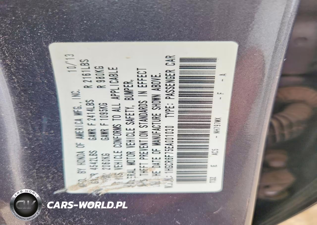 2014 Honda Accord Touring Hybrid VIN:1HGCR6F75EA001030 - 13