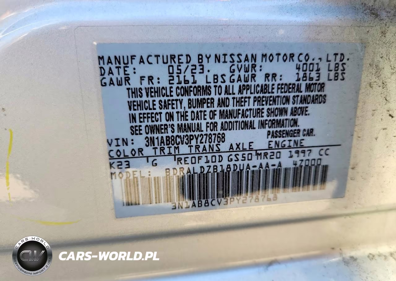 2023 Nissan Sentra Sv VIN:3N1AB8CV3PY278768 - 13