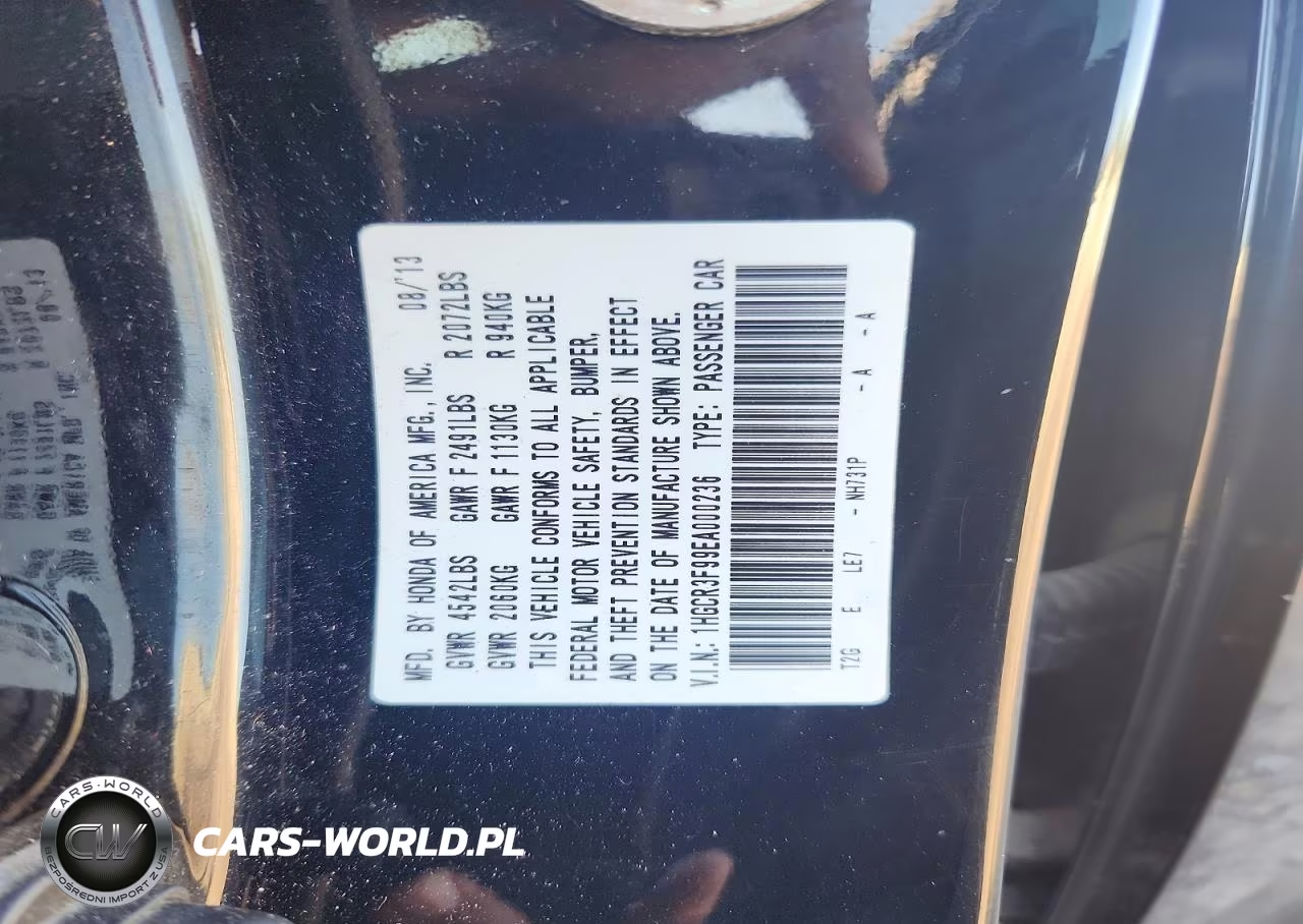 2014 Honda Accord VIN:1HGCR3F99EA000236 - 12