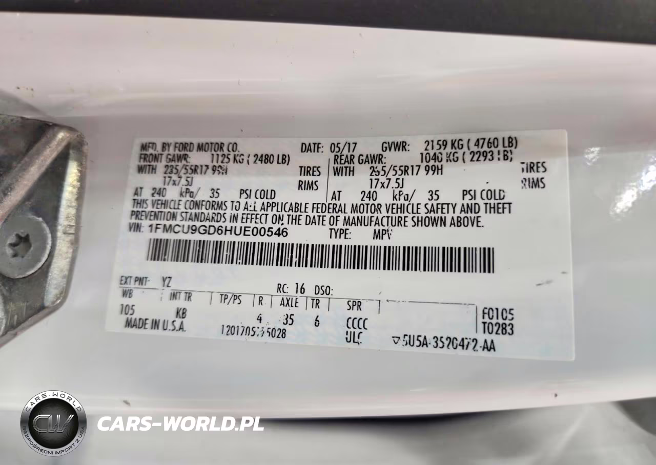 2017 Ford Escape Se VIN:1FMCU9GD6HUE00546 - 13