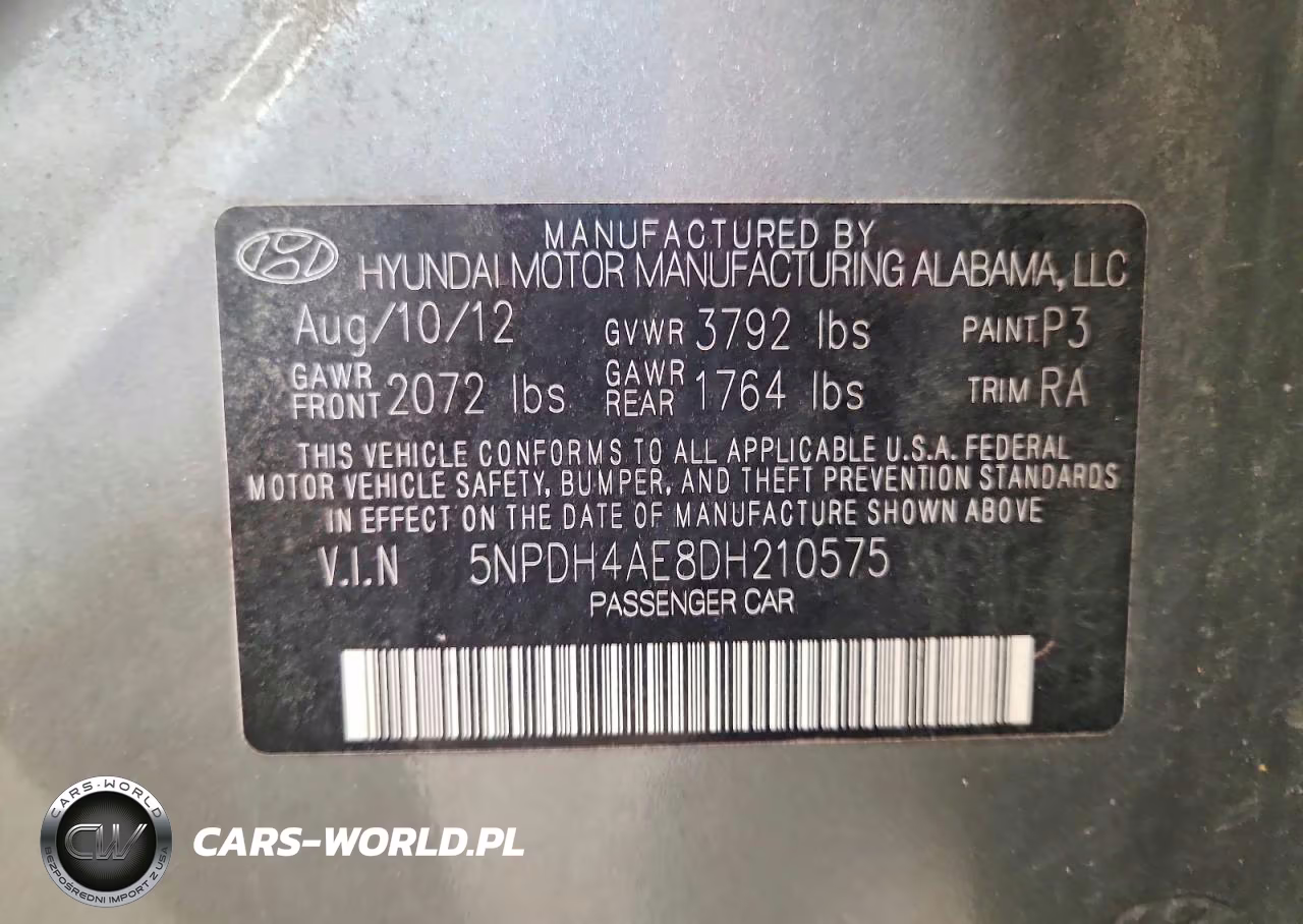 2013 Hyundai Elantra Gls VIN:5NPDH4AE8DH210575 - 12