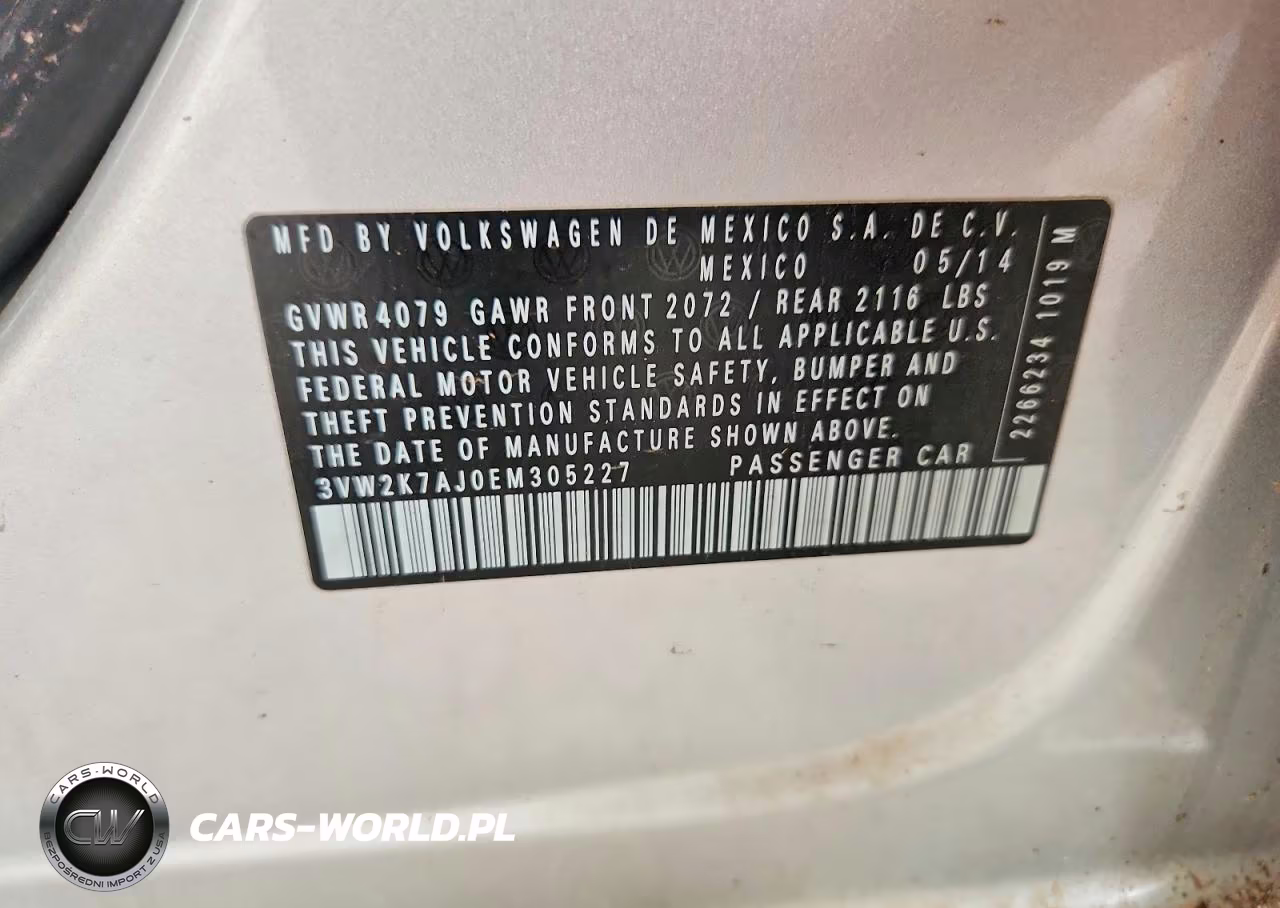 2014 Volkswagen Jetta Base VIN:3VW2K7AJ0EM305227 - 12