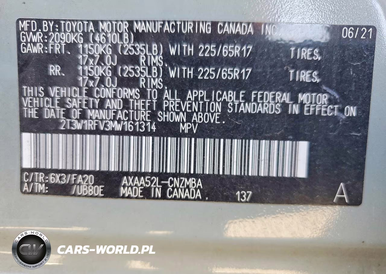 2021 Toyota Rav4 Xle VIN:2T3W1RFV3MW161314 - 13