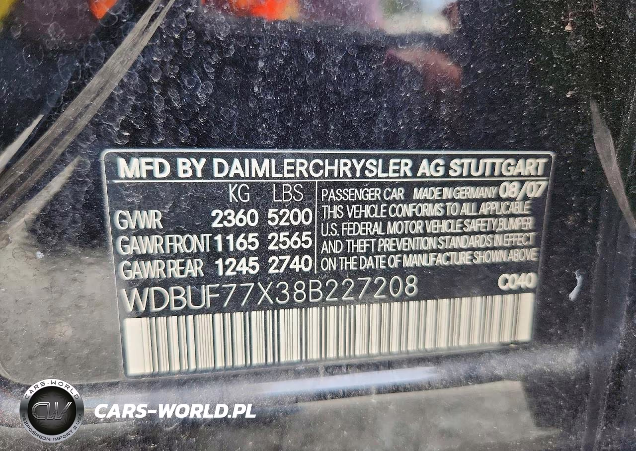 2008 Mercedes-Benz E 63 Amg VIN:WDBUF77X38B227208 - 12