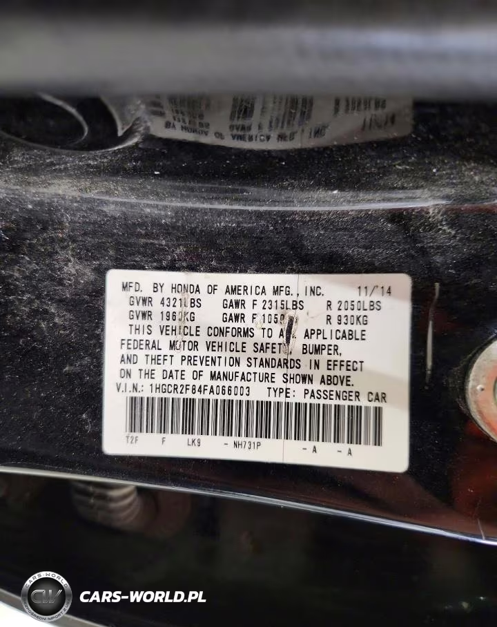 2015 Honda Accord Exl VIN:1HGCR2F84FA066003 - 12