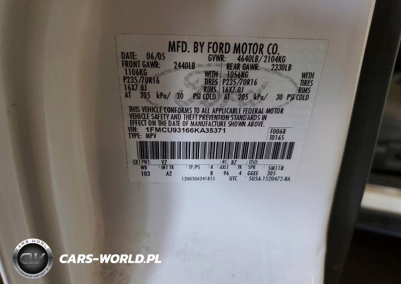 2006 Ford Escape Xlt VIN:1FMCU93166KA35371 - 13