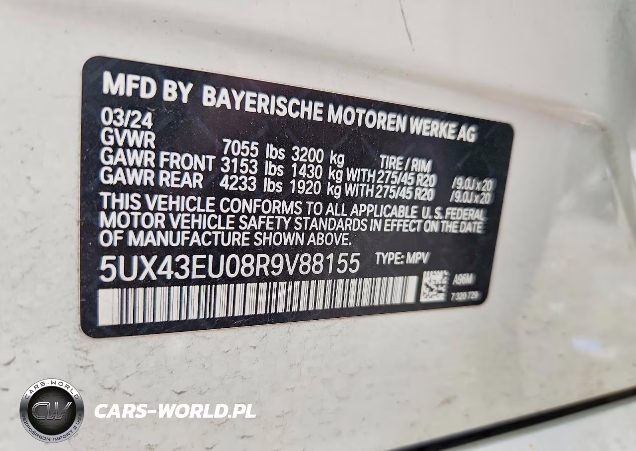 2024 BMW X5 xDrive50E VIN:5UX43EU08R9V88155 - 12