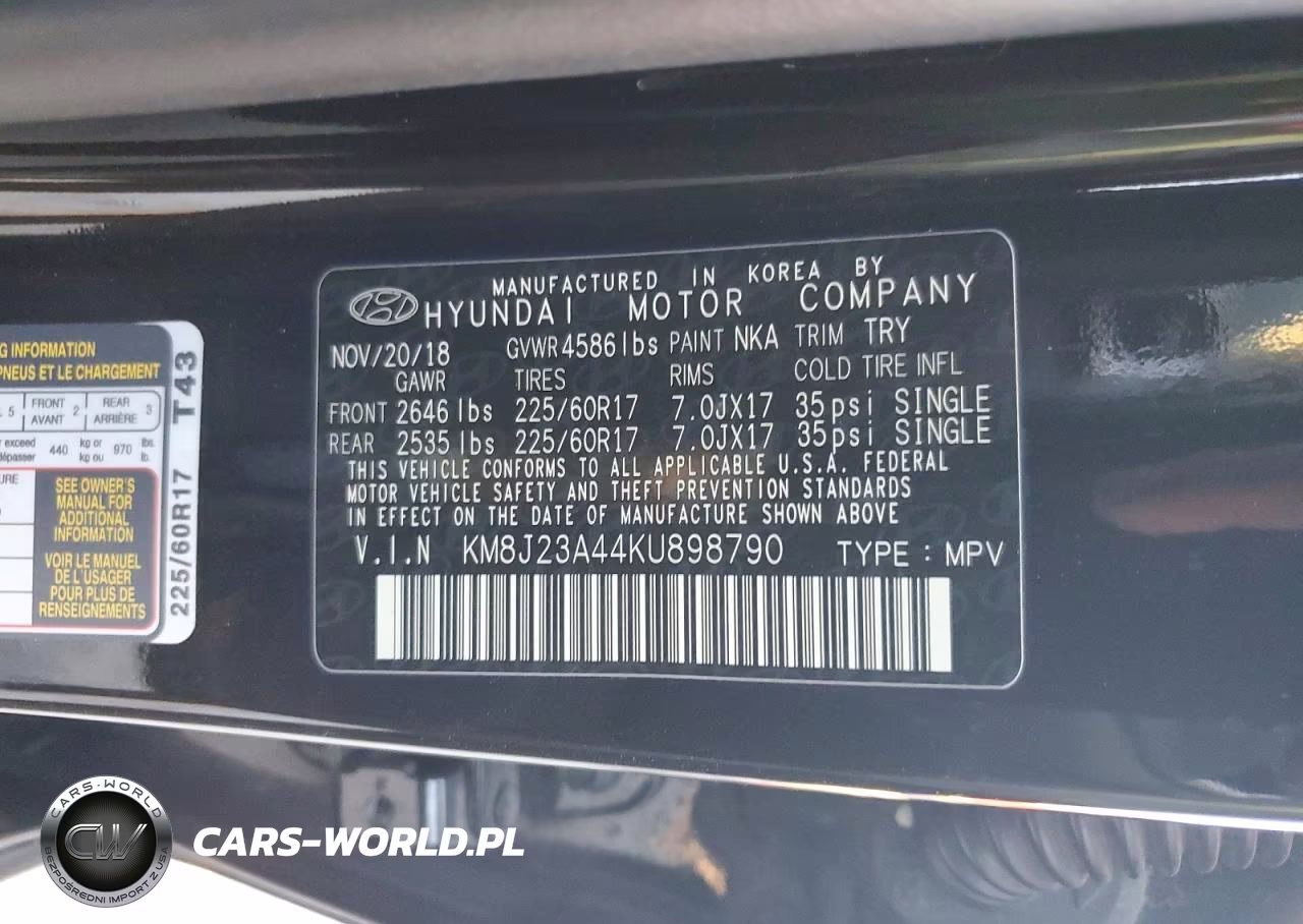 2019 Hyundai Tucson Se VIN:KM8J23A44KU898790 - 13