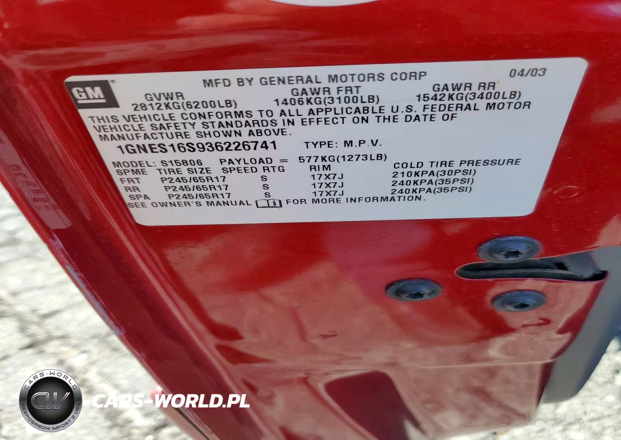 2003 Chevrolet Trailblazer Ext VIN:1GNES16S936226741 - 13