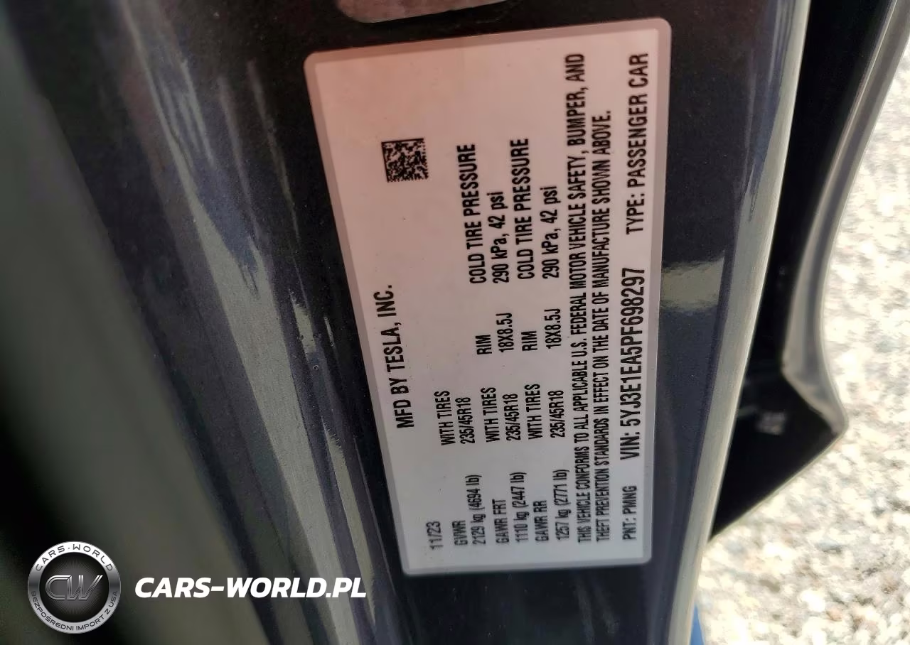 2023 Tesla Model 3 VIN:5YJ3E1EA5PF698297 - 12