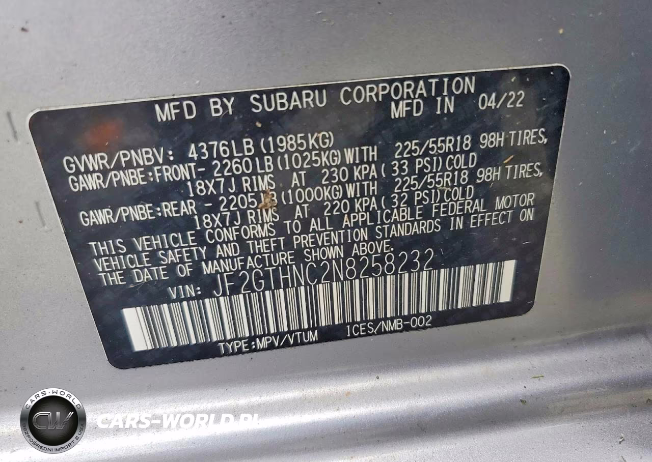 2022 Subaru Crosstrek Limited VIN:JF2GTHNC2N8258232 - 13