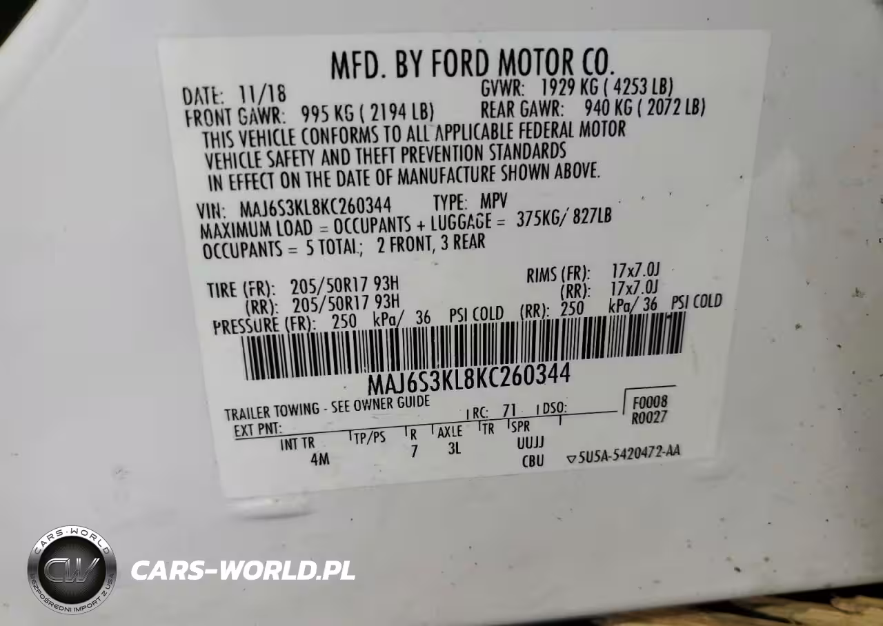 2019 Ford Ecosport Titanium VIN:MAJ6S3KL8KC260344 - 13