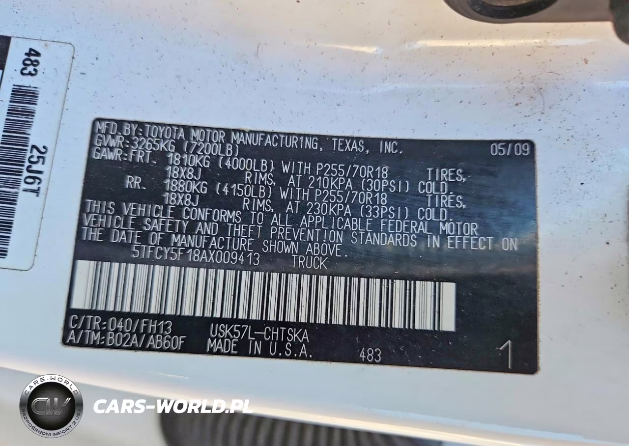 2010 Toyota Tundra Double Cab Sr5 VIN:5TFCY5F18AX009413 - 12