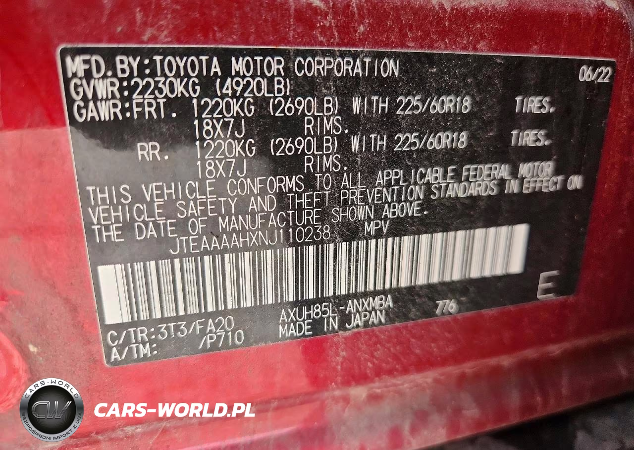 2022 Toyota Venza Le VIN:JTEAAAAHXNJ110238 - 13