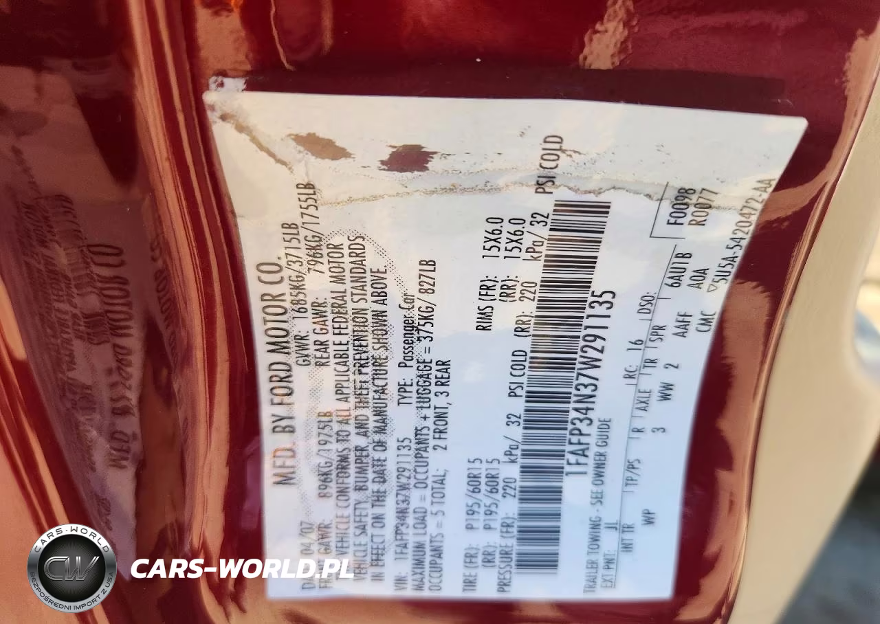 2007 Ford Focus Zx4 VIN:1FAFP34N37W291135 - 12