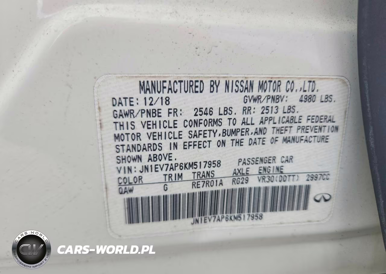 2019 Infiniti Q50 3.0T Sport VIN:JN1EV7AP6KM517958 - 12