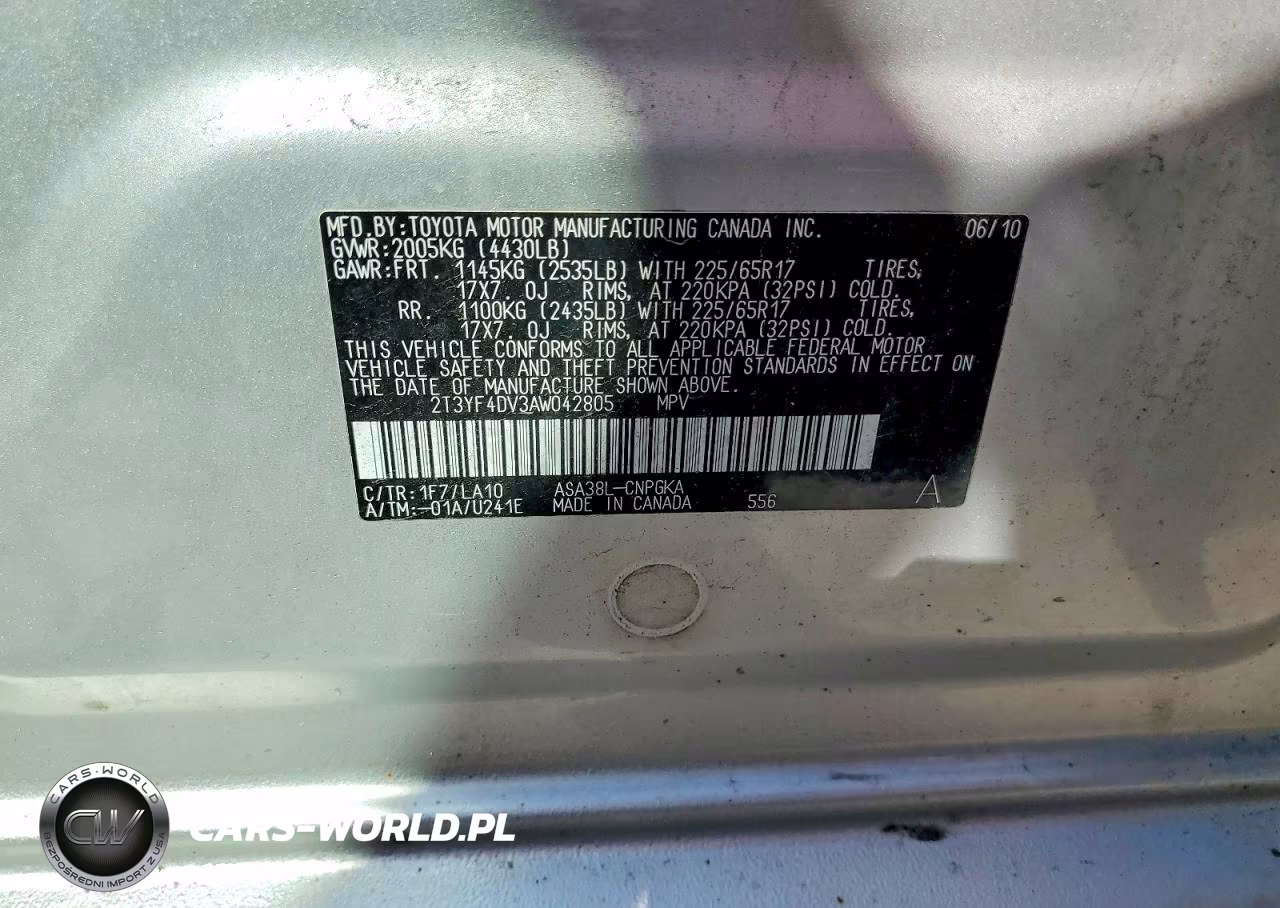2010 Toyota Rav4 Limited VIN:2T3YF4DV3AW042805 - 13