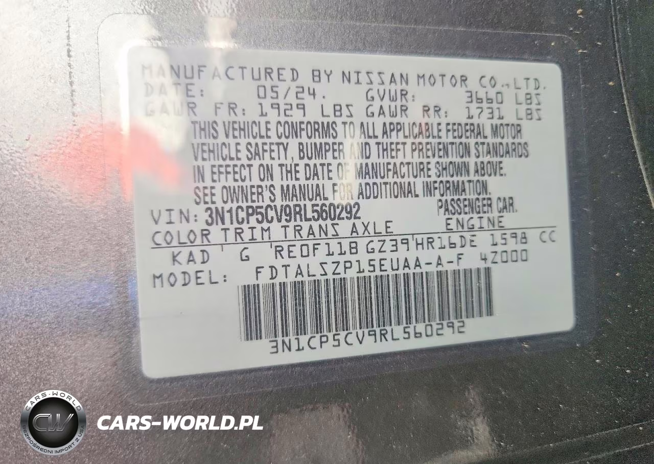 2024 Nissan Kicks Sv VIN:3N1CP5CV9RL560292 - 13