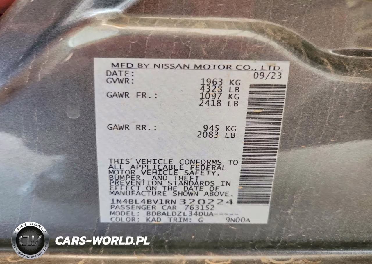 2024 Nissan Altima S VIN:1N4BL4BV1RN320224 - 12
