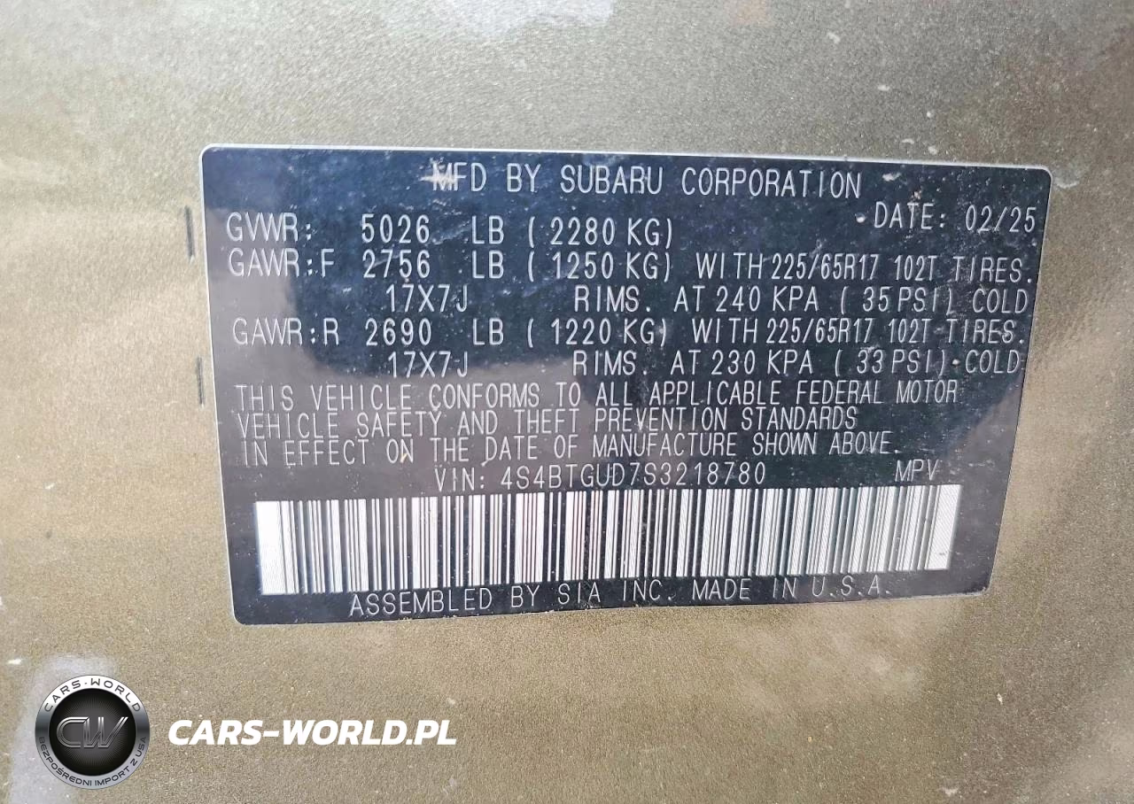 2025 Subaru Outback Wilderness VIN:4S4BTGUD7S3218780 - 13