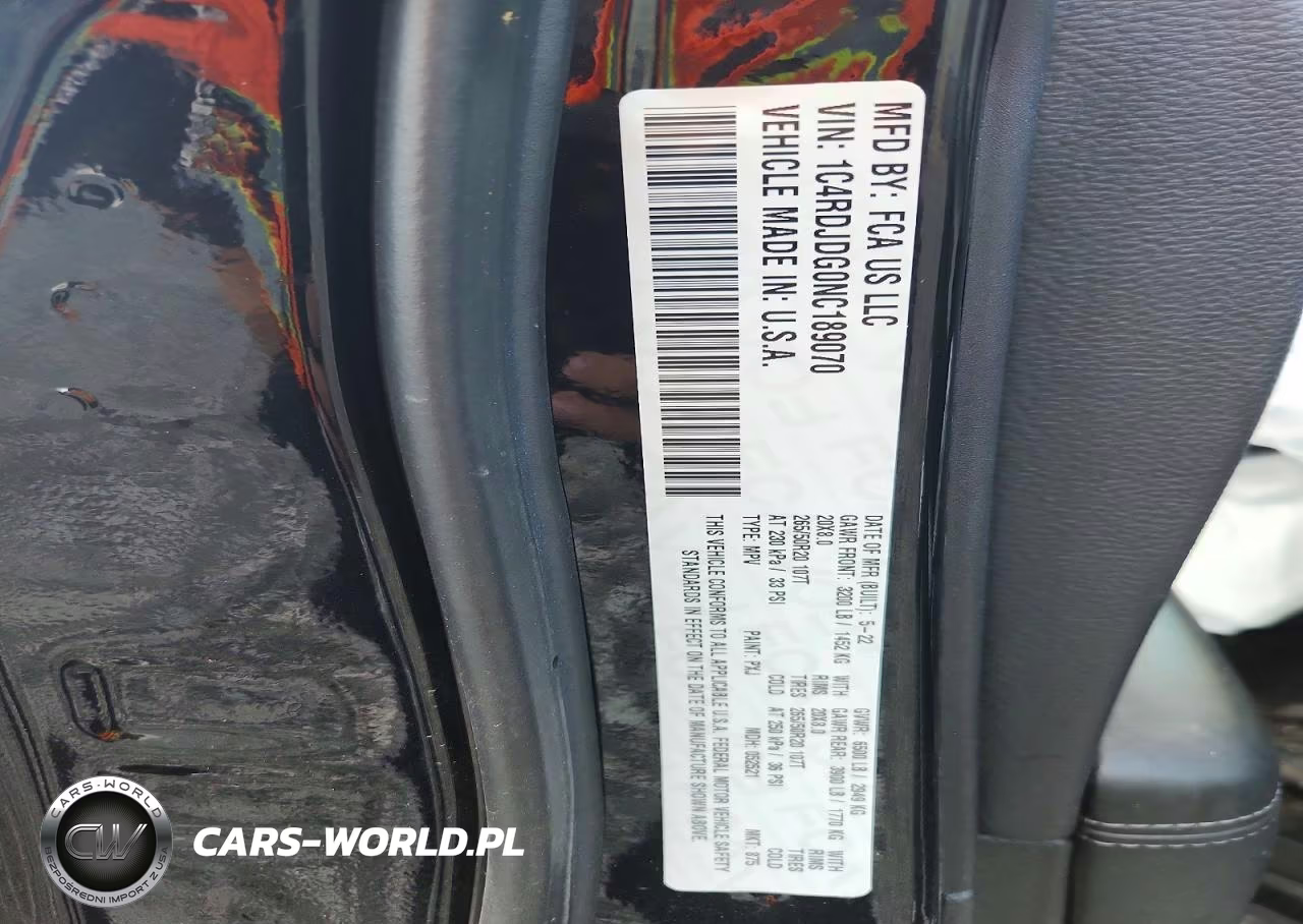 2022 Dodge Durango Gt VIN:1C4RDJDG0NC189070 - 12