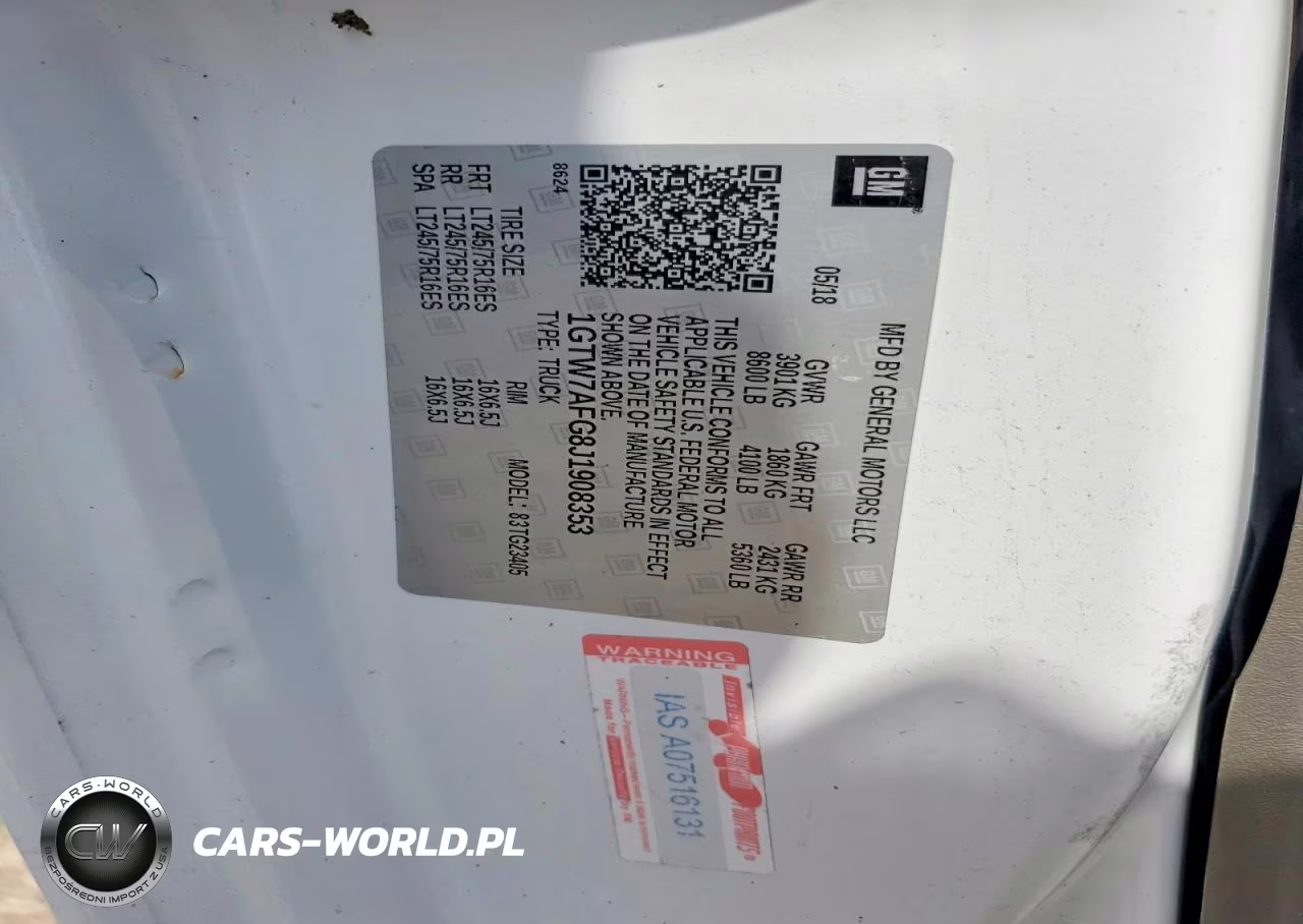 2018 GMC Savana G2500 Delivery Van VIN:1GTW7AFG8J1908353 - 13