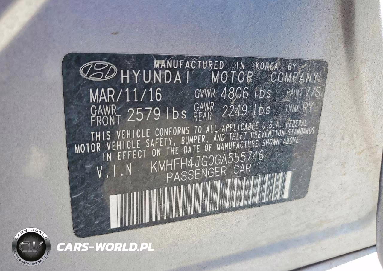 2016 Hyundai Azera Limited VIN:KMHFH4JG0GA555746 - 13