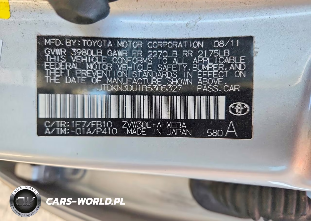 2011 Toyota Prius Two VIN:JTDKN3DU1B5305327 - 12