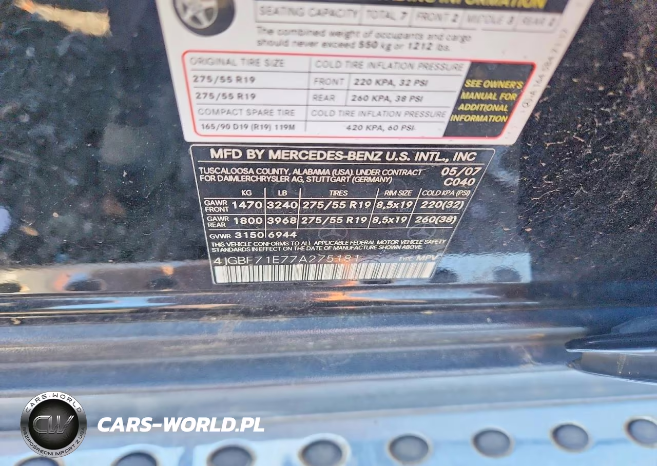 2007 Mercedes-Benz Gl 450 4Matic VIN:4JGBF71E77A275181 - 13