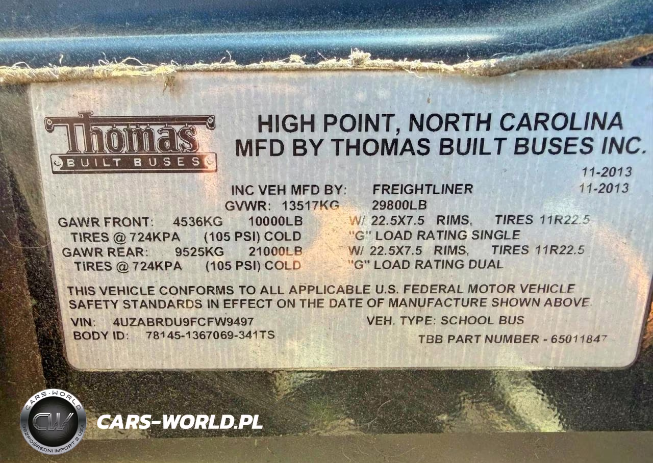 2015 Freightliner Chassis B2B VIN:4UZABRDU9FCFW9497 - 10
