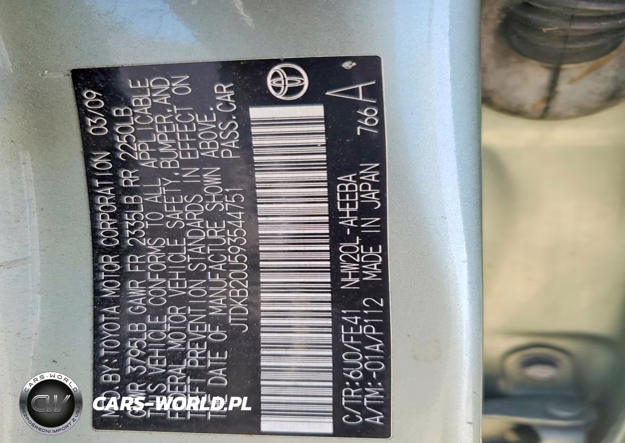 2009 Toyota Prius Base VIN:JTDKB20U593544751 - 12