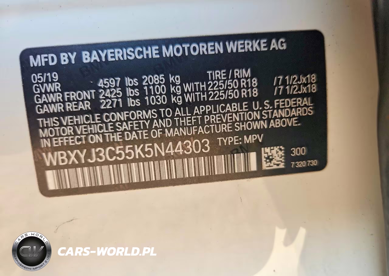 2019 BMW X2 Sdrive28I VIN:WBXYJ3C55K5N44303 - 12