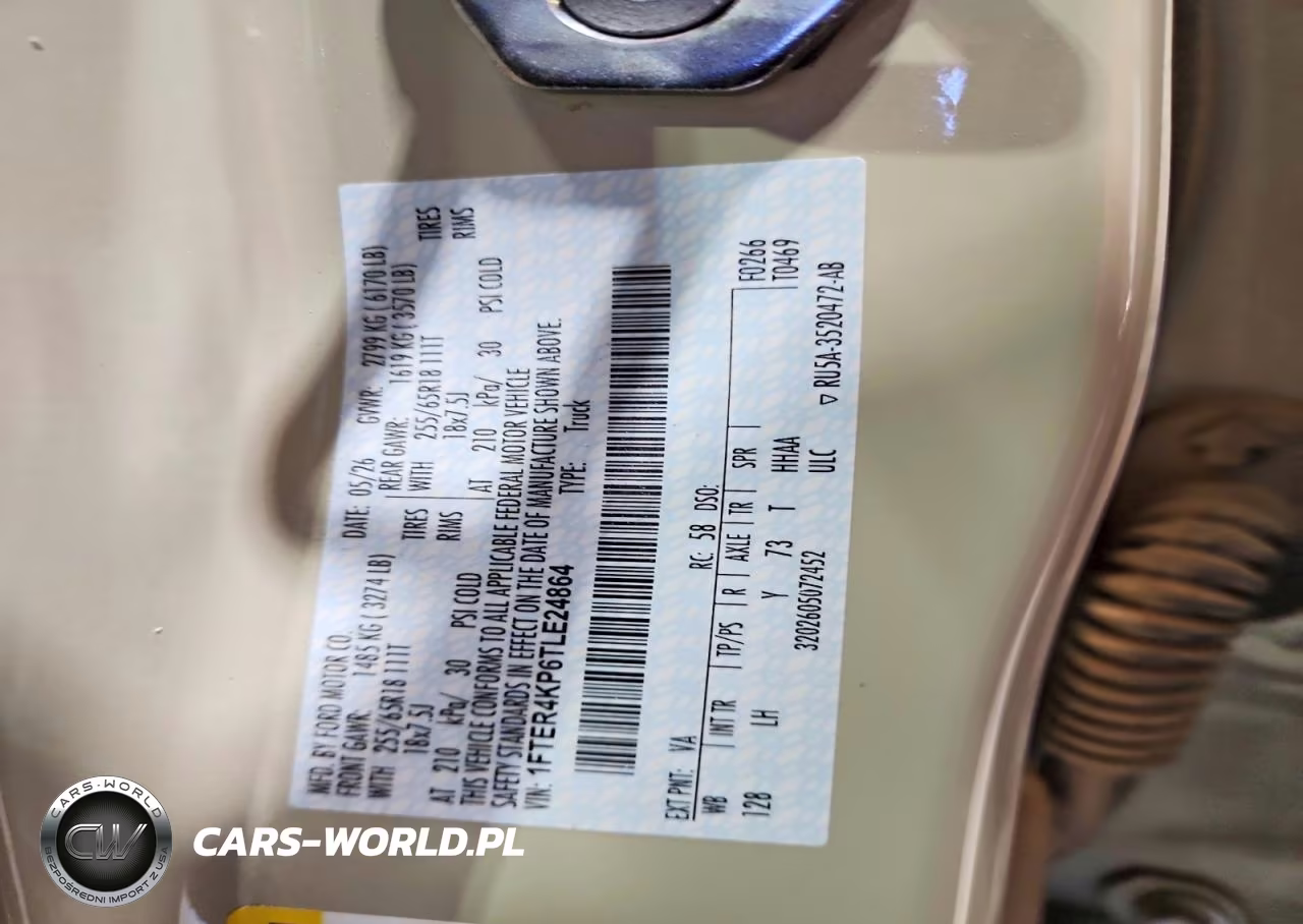 2026 Ford Ranger Lariat VIN:1FTER4KP6TLE24864 - 12