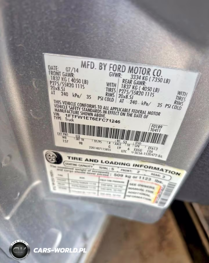2014 Ford F150 Supercrew VIN:1FTFW1ET6EFC71246 - 10