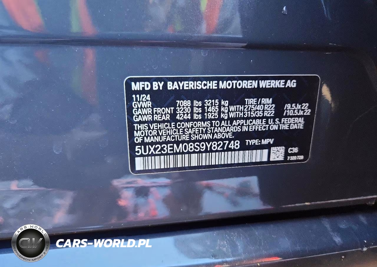 2025 BMW X7 xDrive40I VIN:5UX23EM08S9Y82748 - 14