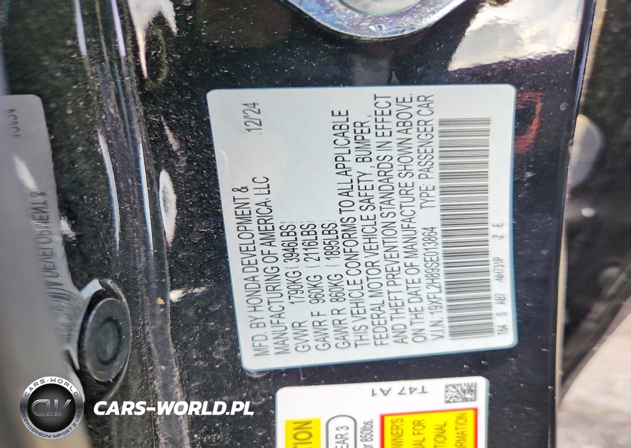 2025 Honda Civic Sport VIN:19XFL2H89SE013864 - 12