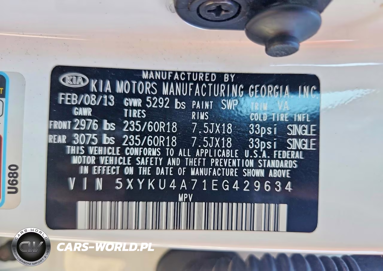 2014 Kia Sorento Ex VIN:5XYKU4A71EG429634 - 13