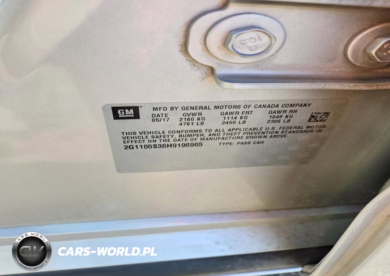 2017 Chevrolet Impala Lt VIN:2G1105S36H9196965 - 12