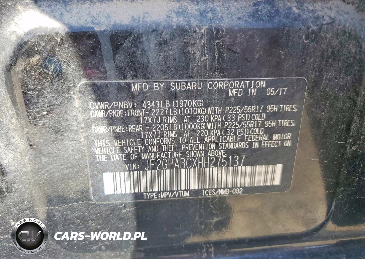 2017 Subaru Crosstrek Premium VIN:JF2GPABCXHH275137 - 14