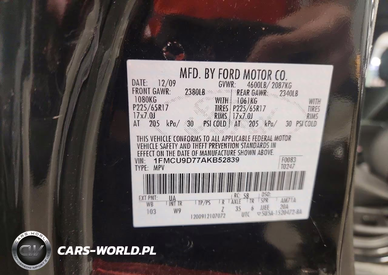 2010 Ford Escape Xlt VIN:1FMCU9D77AKB52839 - 13