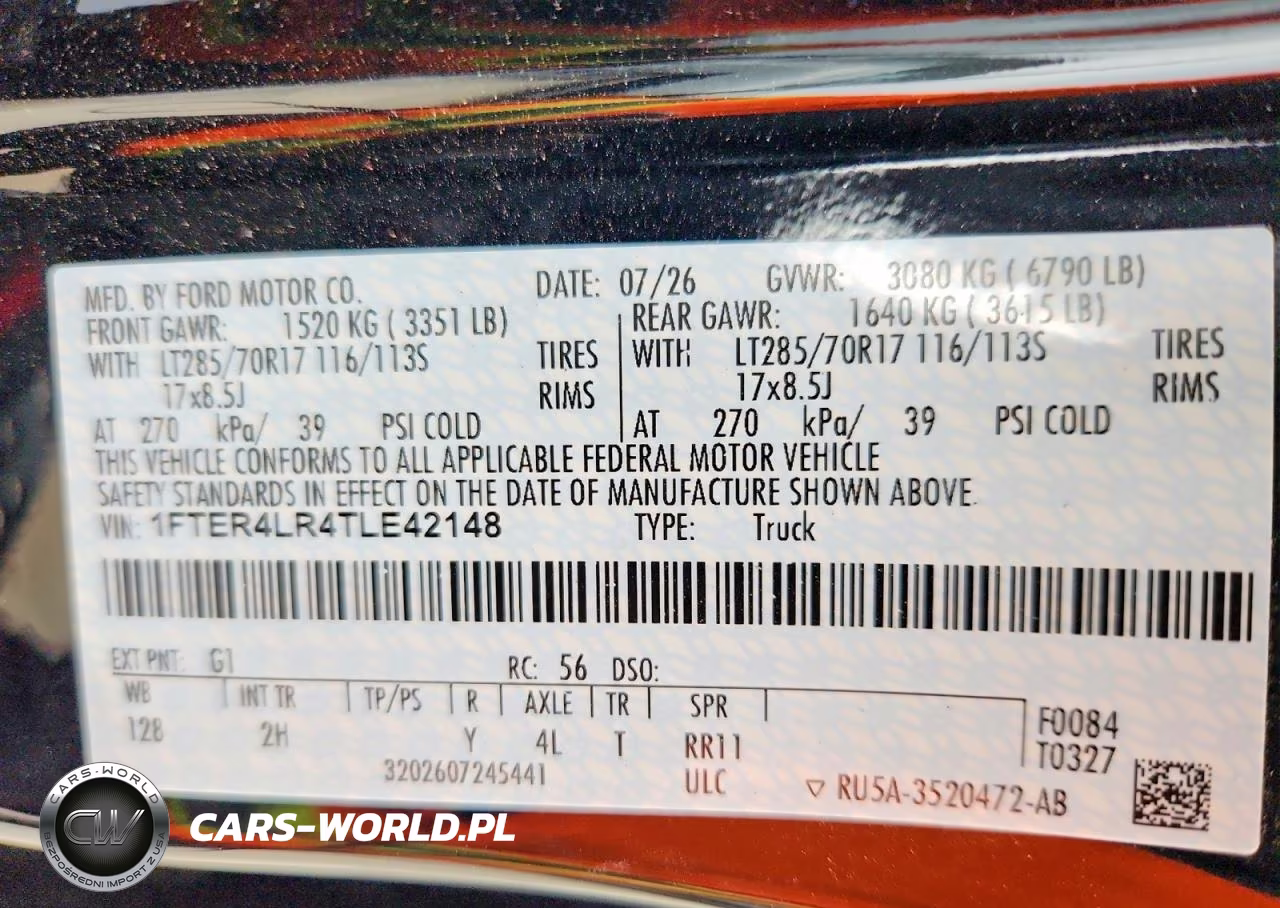2026 Ford Ranger Raptor VIN:1FTER4LR4TLE42148 - 13