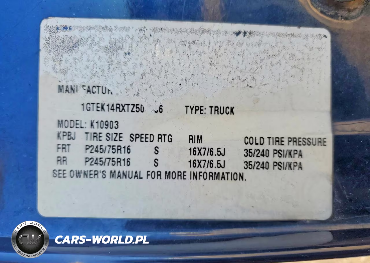 1996 GMC Sierra K1500 VIN:1GTEK14RXTZ501766 - 12