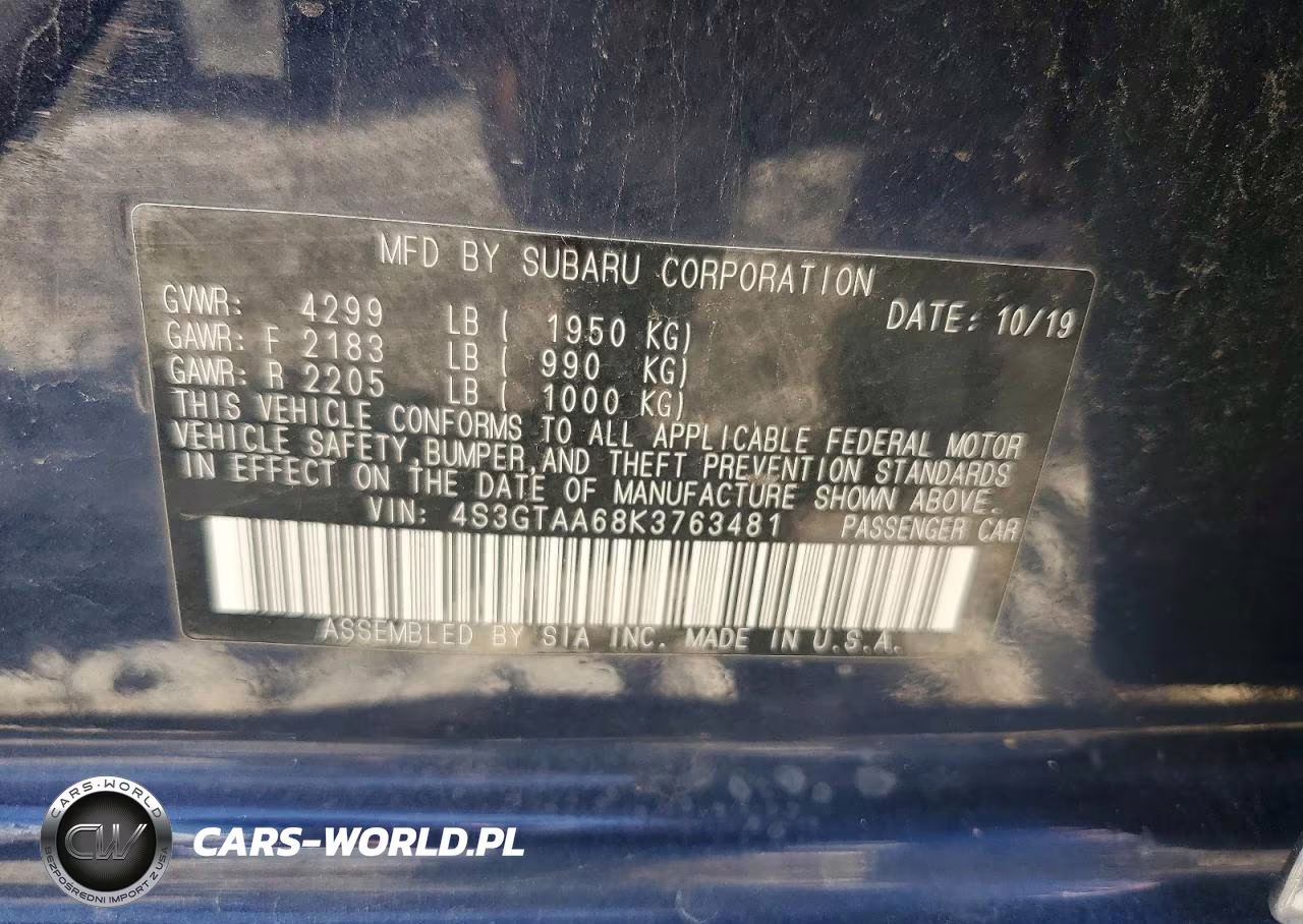 2019 Subaru Impreza VIN:4S3GTAA68K3763481 - 13