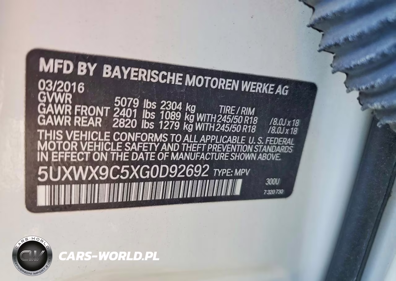2016 BMW X3 xDrive28I VIN:5UXWX9C5XG0D92692 - 13