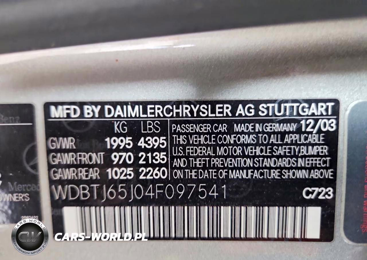 2004 Mercedes-Benz Clk 320C VIN:WDBTJ65J04F097541 - 12