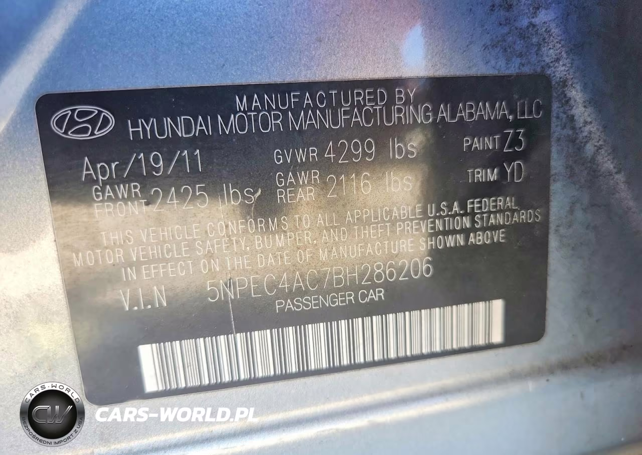 2011 Hyundai Sonata Limited VIN:5NPEC4AC7BH286206 - 12