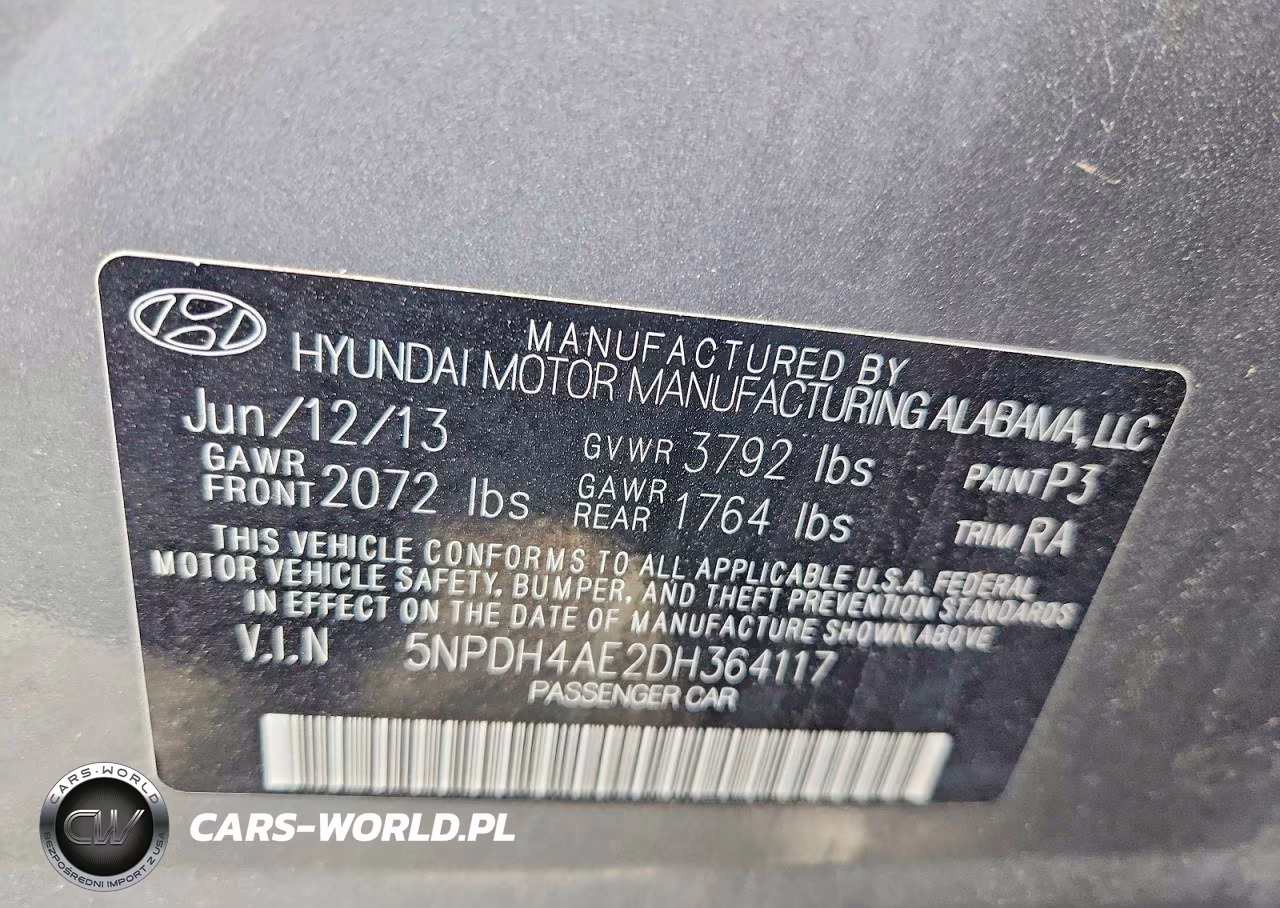 2013 Hyundai Elantra Gls VIN:5NPDH4AE2DH364117 - 12