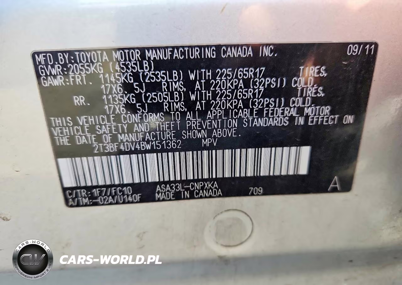 2011 Toyota Rav4 Base VIN:2T3BF4DV4BW151362 - 12