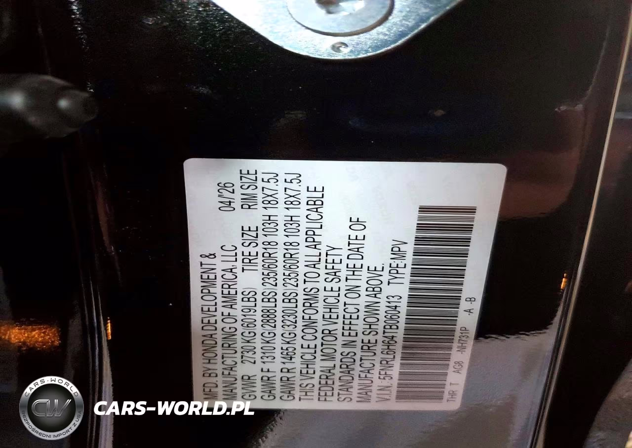 2026 Honda Odyssey Exl VIN:5FNRL6H64TB060413 - 13